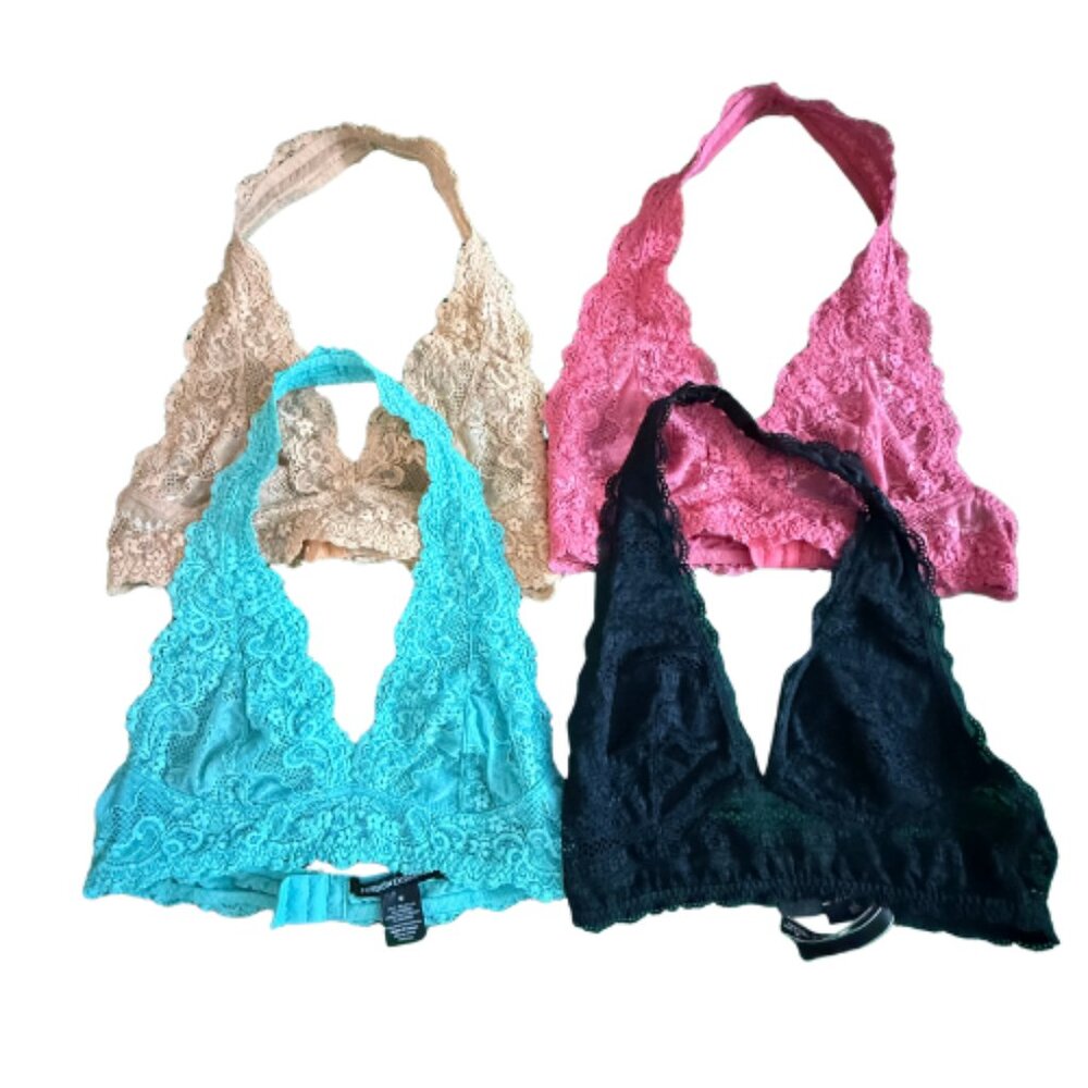 BUNDLE: 8-Women’s Lace Halter Bralettes, Size M, GW (BB1620B)